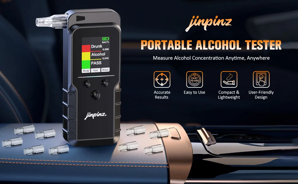 JINPINZ personal breathalyser for home alcohol testing
