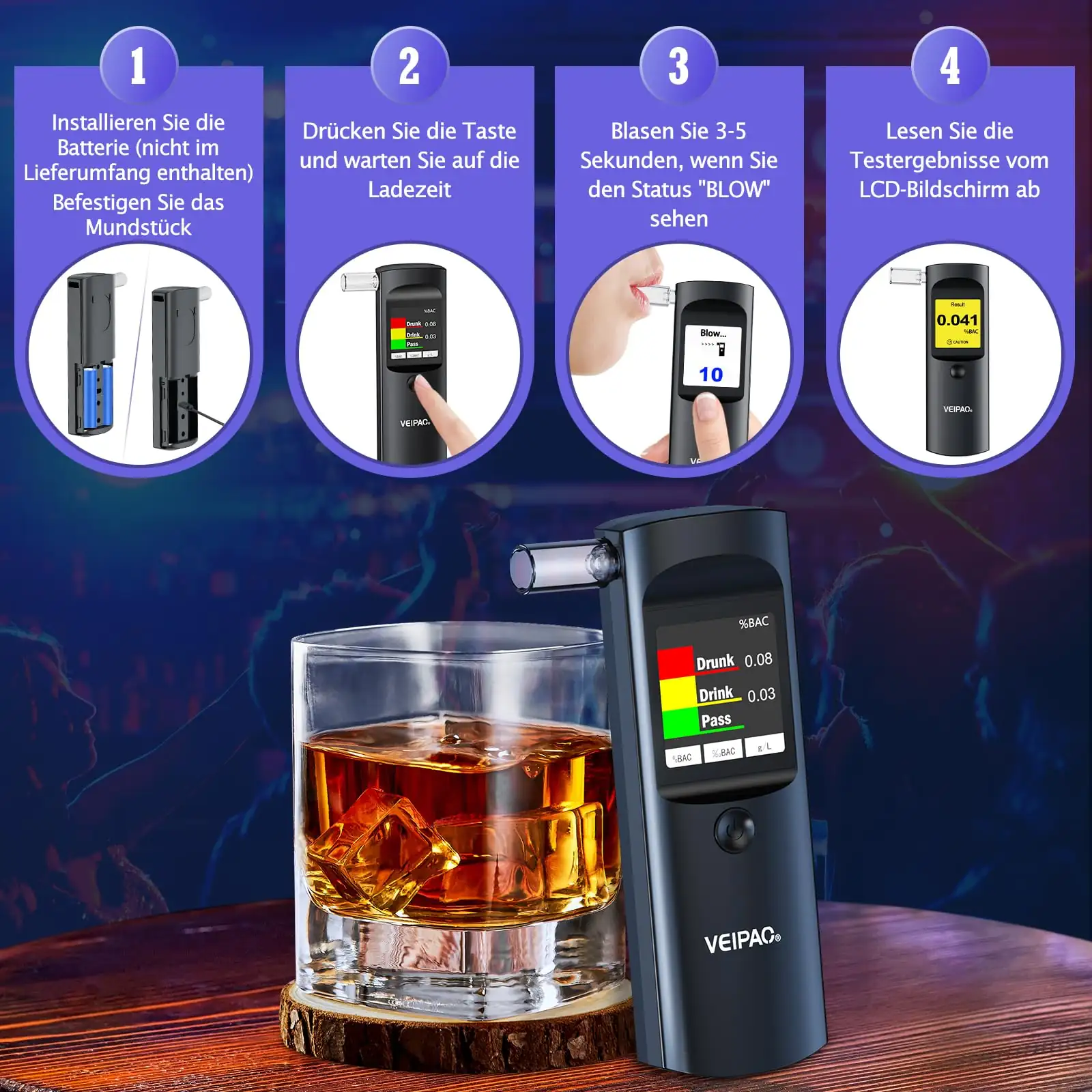 Breathalyser workplace testing device